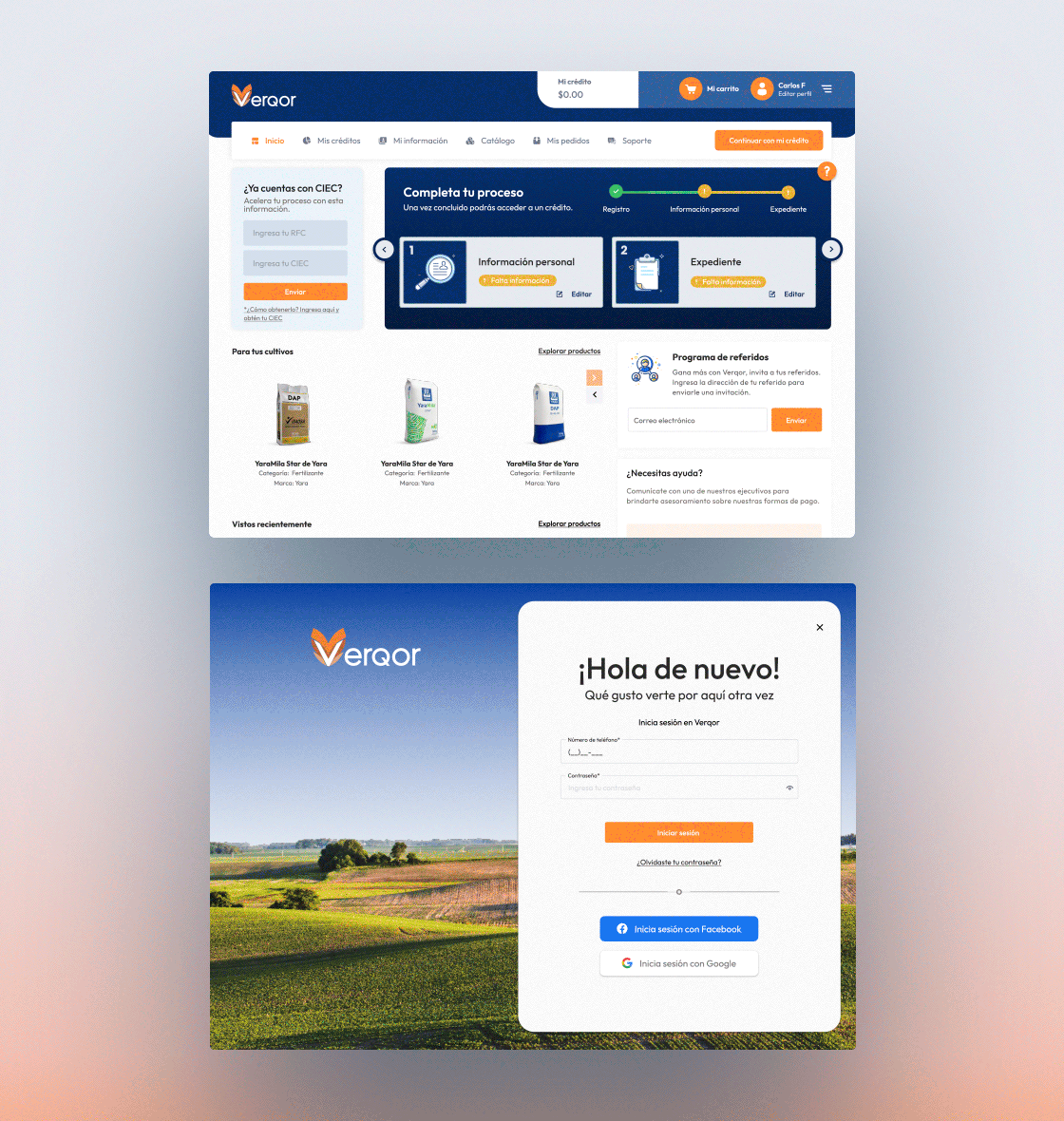 Verqor Capital plataforma digital para gestión de usuarios agrícolas